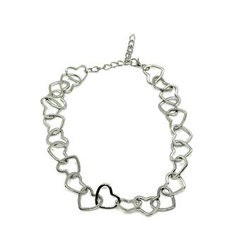 Колье сердца серебро