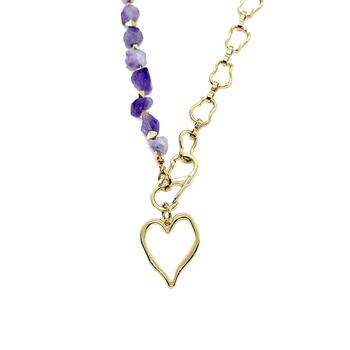 Колье аметист сердце
