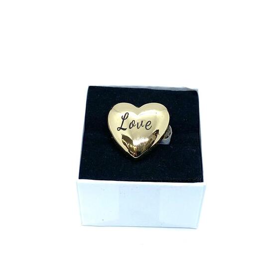 Кольцо сердце в золоте love