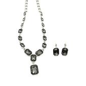 Серьги серый камень