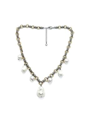 Колье жемчуг цепи