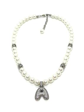 Колье жемчуг с буквой А