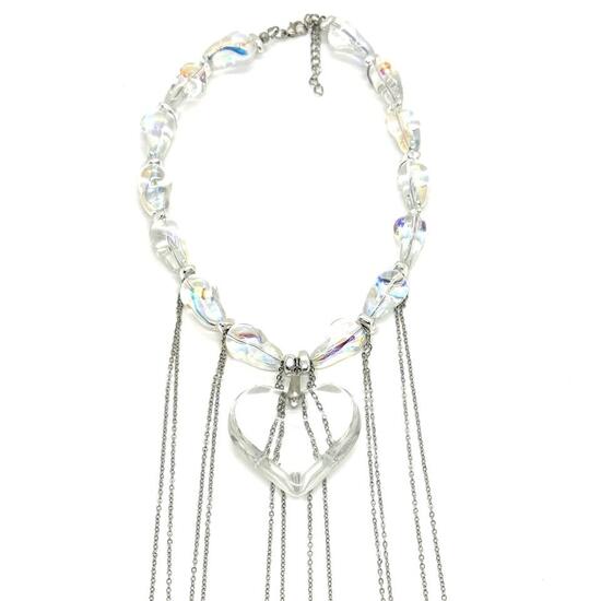 Колье сердце большое с цепочками