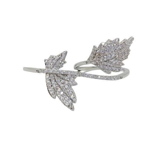 Кольцо Листья на два пальца